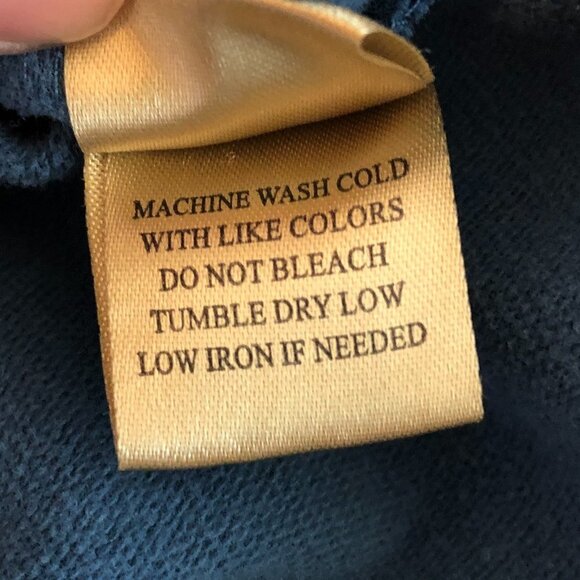 TRUE GRIT 1/4 Zip Sweater Men's Size Large Blue Long Sleeve Turtleneck - Picture 6 of 11